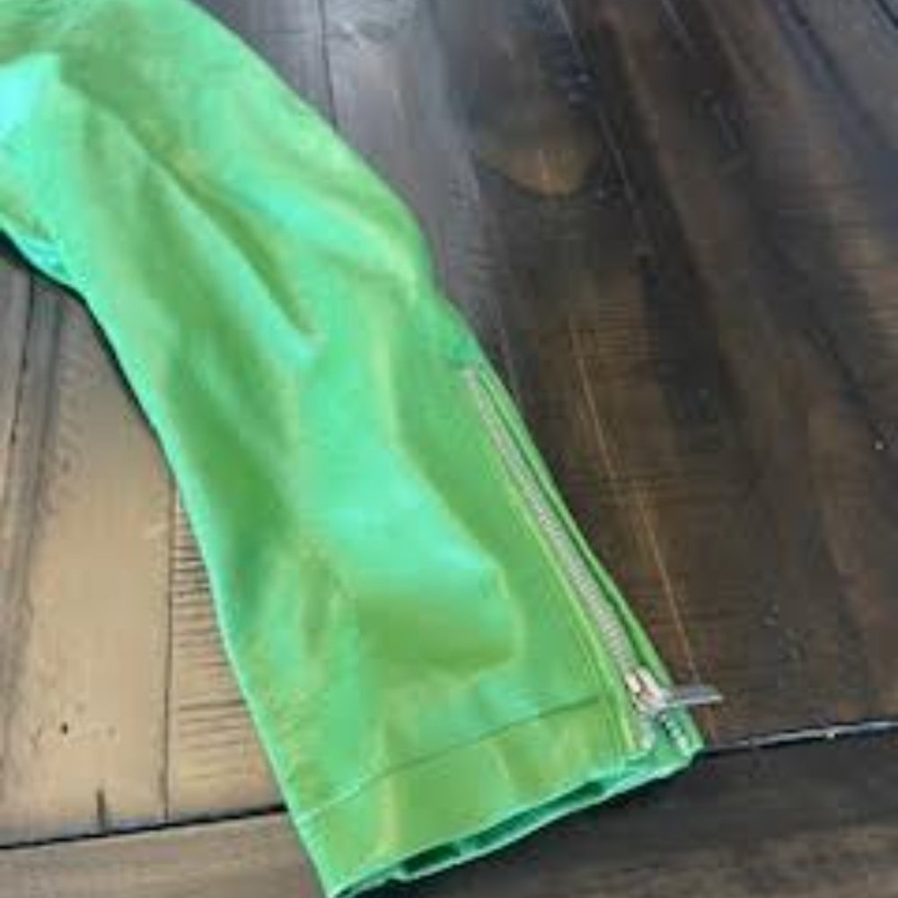 Green Faux Leather Bomber - Picture 3 of 3